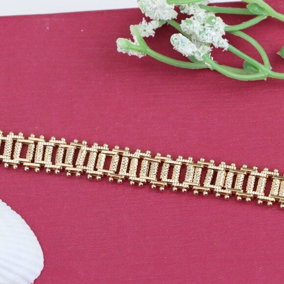 "Rose Gold Textured Chain Bracelet in High-Polish Finish, XPBL1146 - Picture 12 of 12